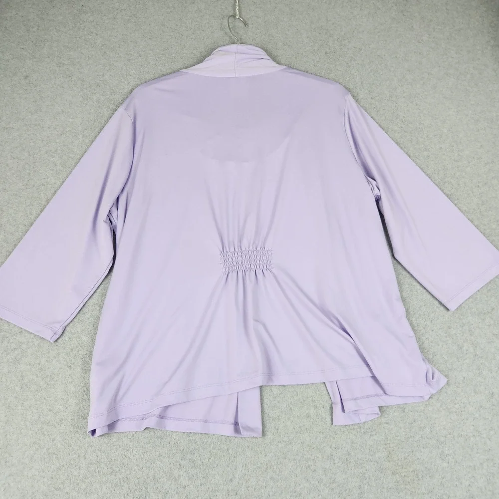 Bend Over Cardigan Twin Set Womens Size XL‎ Lavender Embellished Stretch Classic